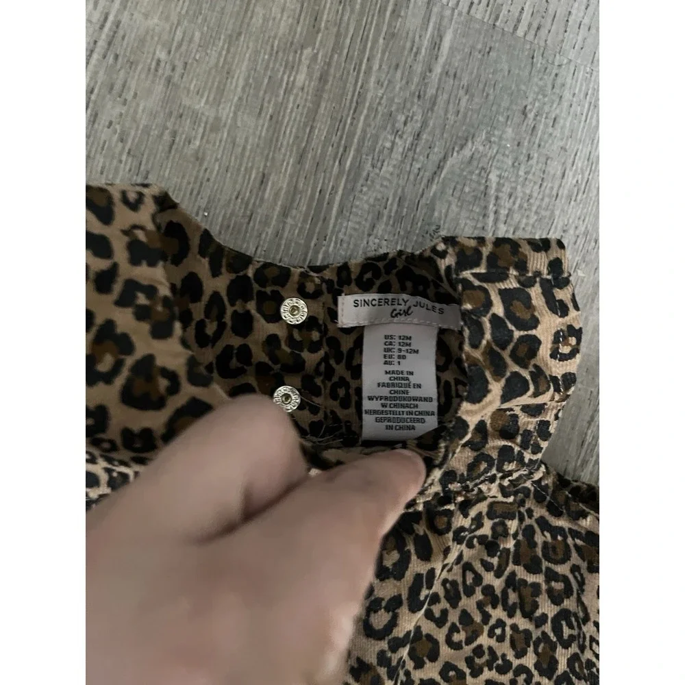 SJ Babys Leopard Print Sleeveless Dress & Matching Flats Outfit Set 100% Cotton